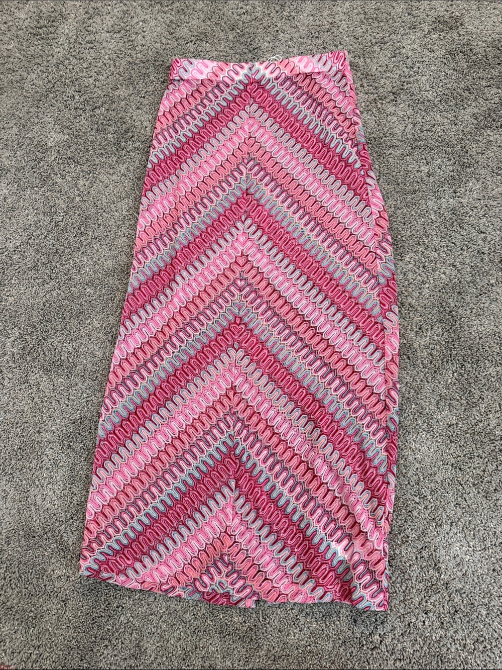 Women's Pink Chevron Midi Skirt Cupshe size Small